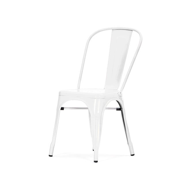 Xavier Pauchard style, Terrace chair Tolix style outdoor chair Stackable chair glossy white