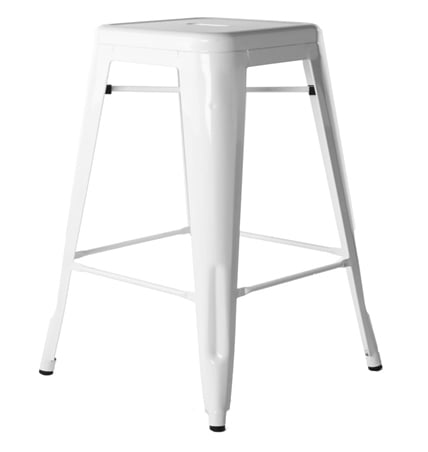 Xavier Pauchard style, Barstool Tolix style barstool 66cm glossy white