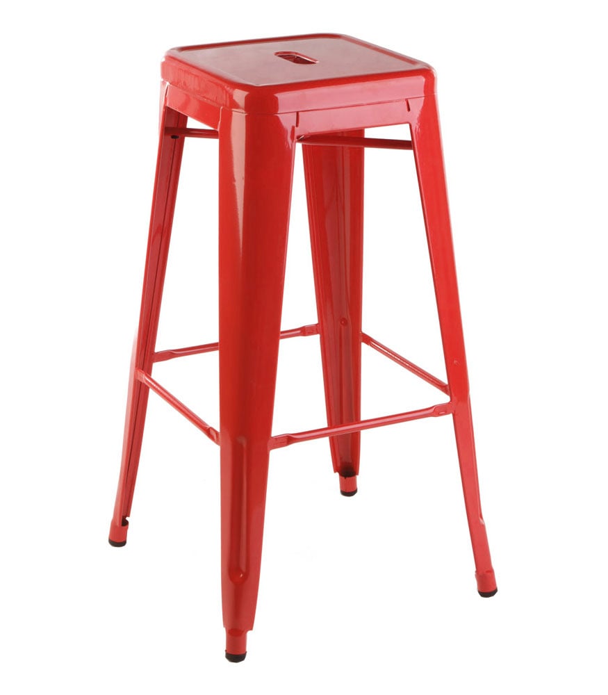 Xavier Pauchard style, Barstool Tolix style barstool 77cm glossy red