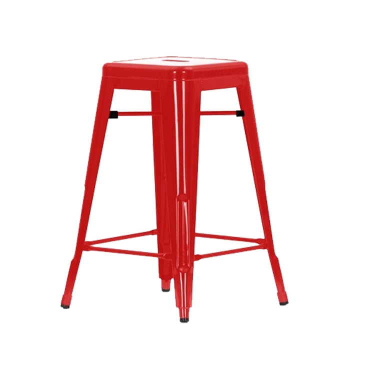 Xavier Pauchard style, Barstool Tolix style barstool 66cm glossy red