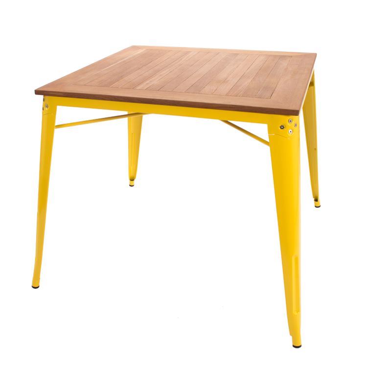 Xavier Pauchard style, Dining table Tolix style outdoor table Dining table yellow